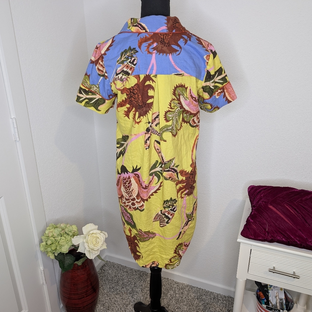 💘 NWOT Anthropologie Raphael Balme short sleeve mixed floral print sleep dress - Picture 5 of 8